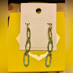 Kendra Scott Gold and Teal Earrings